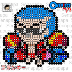 One Piece v2」 フランキー アイロンビーズの図案 - セナパパBLOG